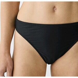 NWT J. Crew Ribbed High-Rise Cheeky Bikini Bottom Size XS Black BE808
